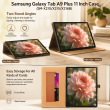 Samsung Galaxy Tab A9 Plus 11 Inch Case (SM-X210/X215/X216B) | Premium PU Leather Flip Cover with Multi-Angle Stand, Card Slots, Magnetic Closure &amp; Full Body Protection &ndash; Golden Brown | iCare