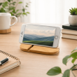 Bamboo T Base Mobile Stand &ndash; Universal Wooden Phone Holder for Desk | iCare