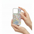 Glitter Flower Diamond Phone Case Compatible with iPhone 15 Pro | Slim Shockproof TPU Protective Cover &ndash; Silver | iCare