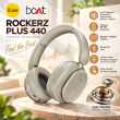 boAt Rockerz Plus 440 Wireless Headphones with Dual Drivers (40mm + 20mm) | Up to 80 Hours Playback | 40ms BEAST Mode | Bluetooth v6.0 | ENx Technology | IPX4 Water &amp; Sweat Resistance | ASAP Charge | Voice Assistant (Pebble Grey) | iCare