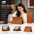 Samsung Galaxy Tab S10 FE Plus 13.1 Inch Case SM-X620/X626B | Trifold Flip Cover with Auto Sleep/Wake, Multi-Angle Stand &amp; Full Protection &ndash; Golden Brown | iCare