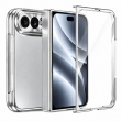 For Apple iPhone Duo Foldable Phone Flip Case with Touch Tempered Glass, Electroplated Magnetic Hinge Protective Cover, Full Body Shockproof Anti-Drop Case with Anti-Fingerprint Finish, iCare