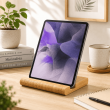 Bamboo Mobile Stand &ndash; Universal Wooden Phone Holder, Eco-Friendly Bamboo Stand for Smartphones, Stable Desktop Holder for Home, Office &amp; Study | iCare