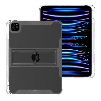Clear Case for iPad Pro 11" M4 (2024 Release) &ndash; Shockproof TPU Back Cover with Kickstand &amp; Pencil Holder (Models A2836, A2837, A3006) | iCare