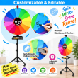 Universal 14-Slot Spinning Prize Wheel with Adjustable Tripod Stand | Erasable Game Wheel | Lucky Draw, Giveaway &amp; Party Game Wheel | Promotional Event Game | iCare