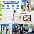 2Gen Suction Grip Single Side with 3M Tape | 2 Gen Suction Phone Grip Pad By iCare 24 Suction Cups | Anti-Slip Mobile Grip with 3M Tape (Pack of 2) &ndash; Clear | iCare