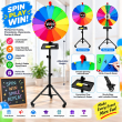 Universal 14-Slot Spinning Prize Wheel with Adjustable Tripod Stand | Erasable Game Wheel | Lucky Draw, Giveaway &amp; Party Game Wheel | Promotional Event Game | iCare