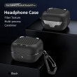 Samsung Galaxy Buds 4 &amp; Buds 4 Pro (2026) Carbon Fiber Black Shockproof Case with Keychain Anti-Scratch Drop Protection Cover | iCare