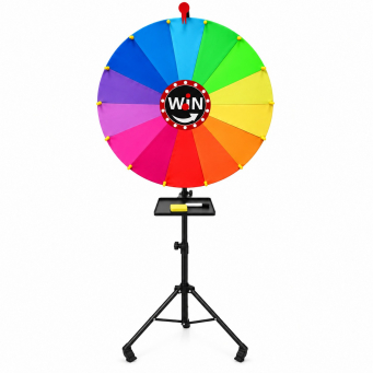 Universal 14-Slot Spinning Prize Wheel with Adjustable Tripod Stand | Erasable Game Wheel | Lucky Draw, Giveaway &amp; Party Game Wheel | Promotional Event Game | iCare