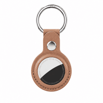 Apple AirTag Premium PU Leather Keychain Case with Metal Key Ring, Anti-Scratch Protective Cover for Keys, Bags &amp; Luggage, Pink &ndash; rose gold | iCare
