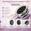 Samsung 4 Classic (46mm) Sparkling, Protective Bumper Case, Crystal Diamond, Samsung 4 Classic Watch Protective Cover for Women &ndash; Silver | Amlee