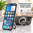 MagSafe Metal Ring 3-in-1 Dual Magnet Phone Holder | Magnetic Finger Grip, Kickstand &amp; Mobile Stand | MagSafe Essentials | iCare
