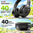 boAt Rockerz 421 Wireless Over-Ear Bluetooth Headphones | 40mm Drivers with boAt Signature Sound | Up to 40 Hours Playback | 40ms Low Latency BEAST Mode | ENx Technology | Bluetooth 5.4 | App Support | Built-in Mic | iCare