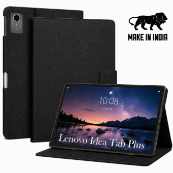 Folio Case for Lenovo Idea Tab Plus 12.1" &ndash; PU Leather Stand Cover with Card Slots &amp; Magnetic Closure (TB361ZU, TB361FU, ZAG70922US) &ndash; Black | iCare