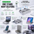 11-in-1 USB-C Docking Station &amp; Laptop Stand | USB 3.0 Hub, Gigabit Ethernet, HDMI, SD/TF Card Reader, Type-C PD Charging, Multiport Laptop Converter for MacBook, Windows &amp; Tablets | iCare
