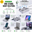 11-in-1 USB-C Docking Station &amp; Laptop Stand | USB 3.0 Hub, Gigabit Ethernet, HDMI, SD/TF Card Reader, Type-C PD Charging, Multiport Laptop Converter for MacBook, Windows &amp; Tablets | iCare