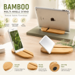 Bamboo T Base Mobile Stand &ndash; Universal Wooden Phone Holder for Desk | iCare