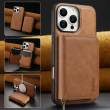 Apple iPhone 12 &ndash; 15 Series Magnetic PU Leather Card Holder MagSafe Wallet with Zipper | iCare