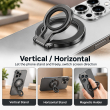 Magnetic Phone Ring Holder | Soft Silicone Finger Grip &amp; 360&deg; Adjustable Damping Foldable Stand | Vertical &amp; Horizontal Mobile Stand | iCare