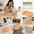 Bamboo T Base Mobile Stand &ndash; Universal Wooden Phone Holder for Desk | iCare