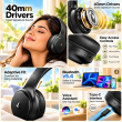 boAt Rockerz 430 Wireless Over-Ear Bluetooth Headphones | 40mm Drivers | 40 Hours Playback | 40ms Low Latency BEAST Mode | ENx Technology | Bluetooth 5.4 | Adaptive Fit | Voice Assistant | App Support | Built-in Mic | iCare