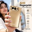 For Apple iPhone Duo Foldable Phone Flip Case with Touch Tempered Glass, Electroplated Magnetic Hinge Protective Cover, Full Body Shockproof Anti-Drop Case with Anti-Fingerprint Finish, iCare