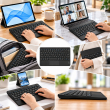 Universal 10 Inch Wireless Bluetooth Keyboard with Trackpad | Ultra-Thin Portable Keyboard with Built-In Trackpad, Silent Typing, Rechargeable Battery &amp; Backlight | iCare