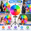 Universal 14-Slot Spinning Prize Wheel with Adjustable Tripod Stand | Erasable Game Wheel | Lucky Draw, Giveaway &amp; Party Game Wheel | Promotional Event Game | iCare