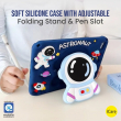 Tablet Case Compatible Apple iPad PRO 11 2018/2020/2021/2022/2024 &amp; iPad Air 6 2024 M2 11 INCH Cute Kids Boys 3D Cartoon Astronaut with Stand &amp; Strap Soft Silicone Case &ndash; 11INCH | iCare