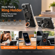 Magnetic Phone Ring Holder | Soft Silicone Finger Grip &amp; 360&deg; Adjustable Damping Foldable Stand | Vertical &amp; Horizontal Mobile Stand | iCare