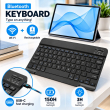 10 Inch Wireless Bluetooth Keyboard Compatible for Android, Windows &amp; iOS | Ultra-Thin Portable Keyboard with Silent Typing, Rechargeable Battery &amp; Backlit Keys | iCare