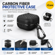 Samsung Galaxy Buds 4 &amp; Buds 4 Pro (2026) Carbon Fiber Black Shockproof Case with Keychain Anti-Scratch Drop Protection Cover | iCare