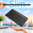 10 Inch Wireless Bluetooth Keyboard Compatible for Android, Windows &amp; iOS | Ultra-Thin Portable Keyboard with Silent Typing, Rechargeable Battery &amp; Backlit Keys | iCare