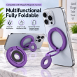 MagSafe Metal Ring 3-in-1 Dual Magnet Phone Holder | Magnetic Finger Grip, Kickstand &amp; Mobile Stand | MagSafe Essentials | iCare