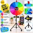 Universal 14-Slot Spinning Prize Wheel with Adjustable Tripod Stand | Erasable Game Wheel | Lucky Draw, Giveaway &amp; Party Game Wheel | Promotional Event Game | iCare