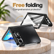 For Apple iPhone Duo Foldable Phone Flip Case with Touch Tempered Glass, Electroplated Magnetic Hinge Protective Cover, Full Body Shockproof Anti-Drop Case with Anti-Fingerprint Finish, iCare