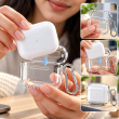 Transparent Silicon AirPods 5 Case, Clear Protective Cover with Carabiner, Precise Charging Port Cutout, LED Visible Design, Wireless Charging Support | iCare