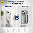 Dual Suction Phone Grip | Silicone Pop Holder Finger Loop | Anti-Slip Mobile Phone Holder for Secure One-Hand Use, Selfies &amp; Video Recording | Mobile Accessories By iCare-Set of 2 &ndash; Clear | iCare