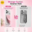 Dual Suction Phone Grip | Silicone Pop Holder Finger Loop | Anti-Slip Mobile Phone Holder for Secure One-Hand Use, Selfies &amp; Video Recording | Mobile Accessories By iCare-Set of 2 &ndash; Baby Pink | iCare