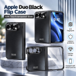 For Apple iPhone Duo Foldable Phone Flip Case with Touch Tempered Glass, Electroplated Magnetic Hinge Protective Cover, Full Body Shockproof Anti-Drop Case with Anti-Fingerprint Finish, iCare
