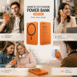 Magnetic Fast charging power bank 10000 mAh/5000 mAh &ndash; Orange | Recci