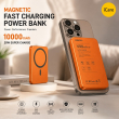 Magnetic Fast charging power bank 10000 mAh/5000 mAh &ndash; Orange | Recci