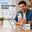 Magnetic Suction Cup Phone Mount For iPhone | MagSafe Compatible Phone Holder with Silicone Grip for Selfies, TikTok, Instagram &amp; Video Creators &ndash; White | iCare