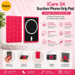 Magnetic Suction Cup Phone Mount For iPhone | MagSafe Compatible Phone Holder with Silicone Grip for Selfies, TikTok, Instagram &amp; Video Creators &ndash; Hot Pink | iCare