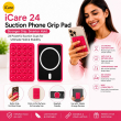 Magnetic Suction Cup Phone Mount For iPhone | MagSafe Compatible Phone Holder with Silicone Grip for Selfies, TikTok, Instagram &amp; Video Creators &ndash; Hot Pink | iCare