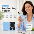 Magnetic Suction Cup Phone Mount For iPhone | MagSafe Compatible Phone Holder with Silicone Grip for Selfies, TikTok, Instagram &amp; Video Creators &ndash; Light Blue | iCare