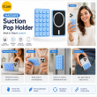 Magnetic Suction Cup Phone Mount For iPhone | MagSafe Compatible Phone Holder with Silicone Grip for Selfies, TikTok, Instagram &amp; Video Creators &ndash; Light Blue | iCare