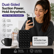 Dual Suction Phone Grip | Silicone Pop Holder Finger Loop | Anti-Slip Mobile Phone Holder for Secure One-Hand Use, Selfies &amp; Video Recording | Mobile Accessories By iCare-Set of 2 &ndash; Black | iCare