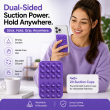 Dual Suction Phone Grip | Silicone Pop Holder Finger Loop | Anti-Slip Mobile Phone Holder for Secure One-Hand Use, Selfies &amp; Video Recording | Mobile Accessories By iCare-Set of 2 &ndash; Purple | iCare