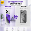 Dual Suction Phone Grip | Silicone Pop Holder Finger Loop | Anti-Slip Mobile Phone Holder for Secure One-Hand Use, Selfies &amp; Video Recording | Mobile Accessories By iCare-Set of 2 &ndash; Purple | iCare